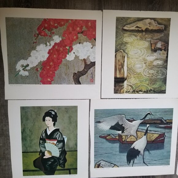 Asian Prints Full Color Art Pictures Frameable Vintage Calendar Book Pages VTG - Picture 11 of 16